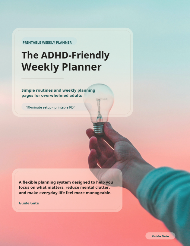 The ADHD-Friendly Weekly Planner | Printable Weekly Planner for Overwhelmed Adults